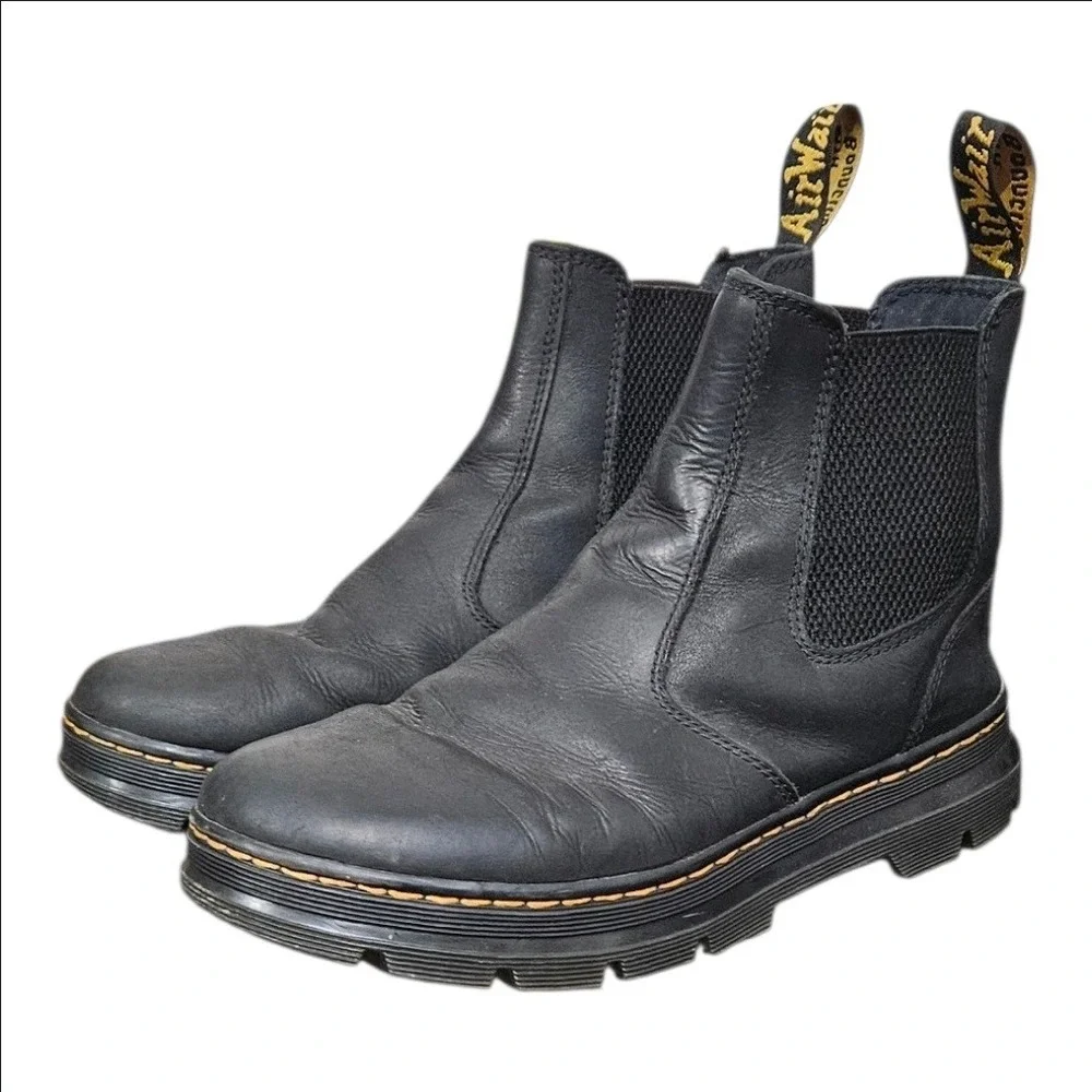 Dr. Martens Embury Black Leather Chelsea Boots Mens 9 Womens 10 AW004 Casual